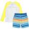 8KXWK_2 Eddie Bauer Big and Little Boys Rash Guard and Swim Trunks Set - Long Sleeve
