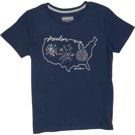 Eddie Bauer Big and Little Girls Americana T-Shirt - Short Sleeve in Peacoat
