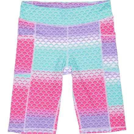 Eddie Bauer Big and Little Girls Extra Mile Trail Tight Biker Shorts in Azalea