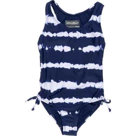 Eddie Bauer Big and Little Girls Sea Spray One-Piece Swimsuit in Bright Navy