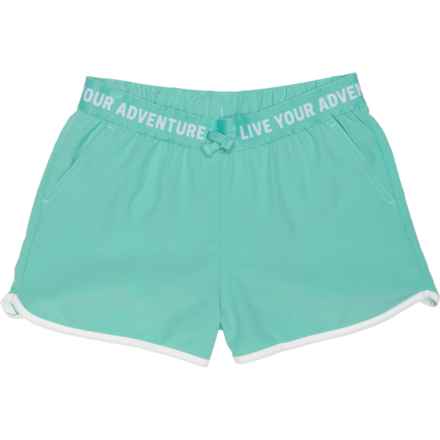 Eddie Bauer Big and Little Girls Trail Active Shorts in Aquamarine