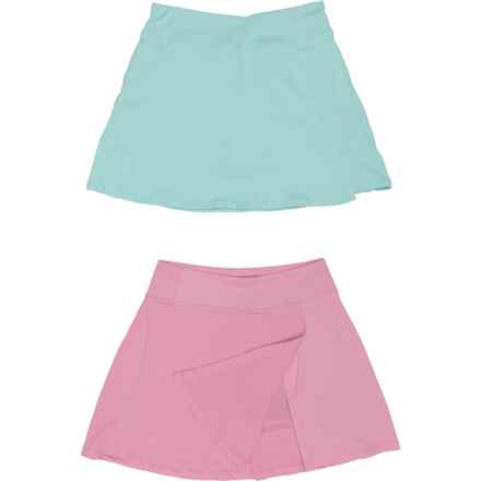 Eddie Bauer Big and Little Girls Trail Active Skorts - 2-Pack in Begonia Pink