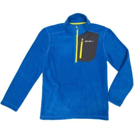 Eddie Bauer Big Boys Cloudlayer Fleece Shirt - Zip Neck, Long Sleeve in Nautical Blue