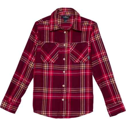 Eddie Bauer Big Boys Flannel Shirt - Long Sleeve in Brick Red
