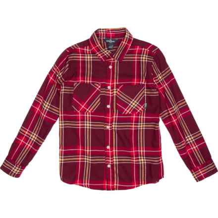 Eddie Bauer Big Boys Flannel Shirt - Long Sleeve in Brick Red
