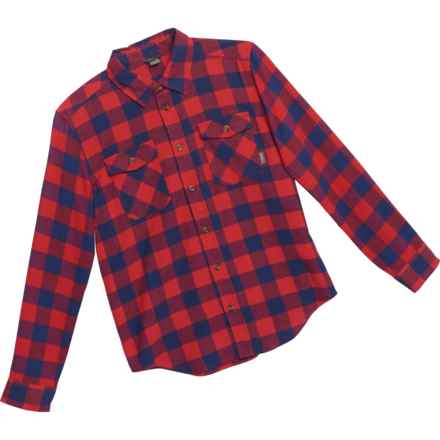Eddie Bauer Big Boys Flannel Shirt - Long Sleeve in Crimson