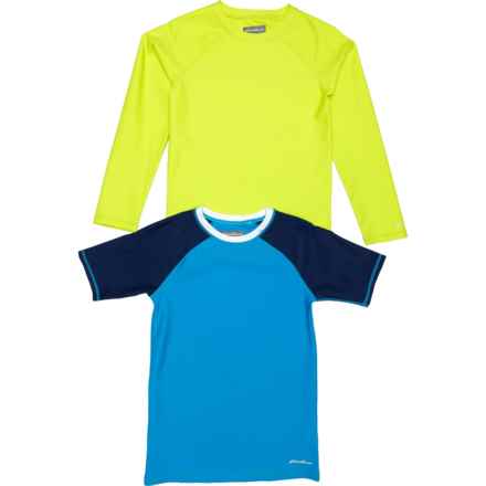 Eddie Bauer Big Boys Sea Spray Rash Guard - 2-Pack in Green Tea