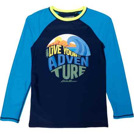 Eddie Bauer Big Boys Sea Spray Rash Guard - Long Sleeve in Navy Blue