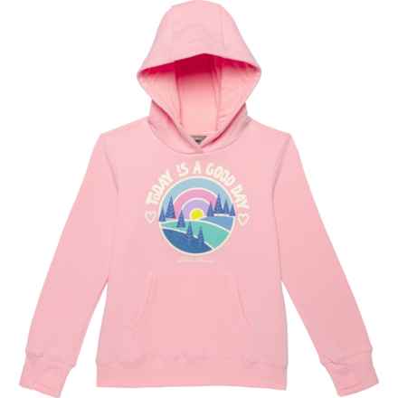 Eddie Bauer Big Girls Camp Fleece Graphic Hoodie in Blush