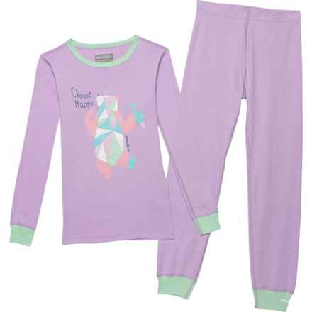Eddie Bauer Big Girls Cotton Pajamas - Long Sleeve in Aster