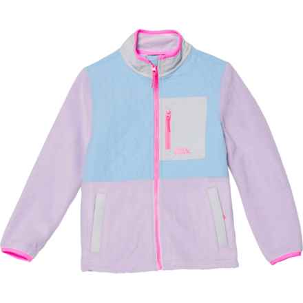Eddie Bauer Big Girls Lightweight Mix Media Fleece Jacket in Pastel Lilac