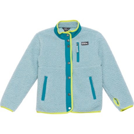 Eddie Bauer Big Girls Mix Media Jacket in Canal Blue