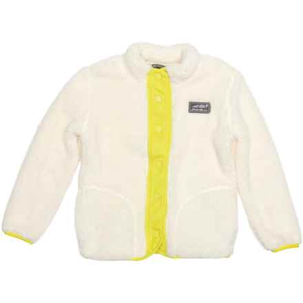 Eddie Bauer Big Girls Quest Fleece Snap Jacket in Ecru