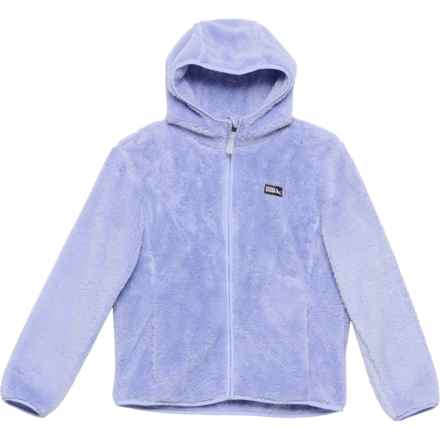 Eddie Bauer Big Girls Quest Plush Fleece Hooded Jacket in Lavender