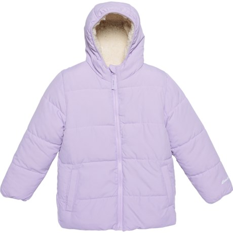 Eddie Bauer Big Girls Reversible Sherpa Jacket - Insulated in Pastel Lilac