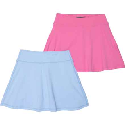 Eddie Bauer Big Girls Trail Active Skorts - 2-Pack, Built-In Shorts in Super Pink