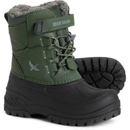 Eddie Bauer Boys and Girls Bruneau Pac Boots - Waterproof, Insulated in Hunter Green