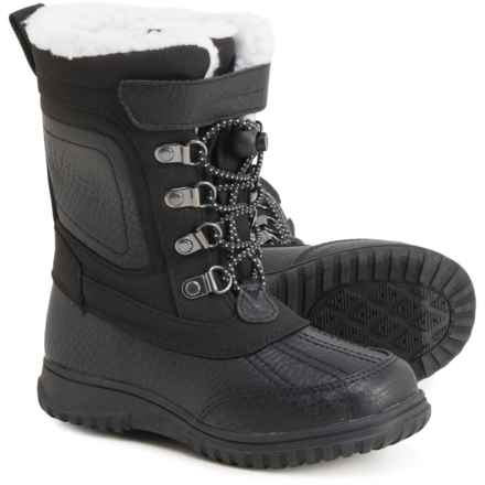 Eddie Bauer Boys Duck Toggler Snow Boots - Waterproof, Insulated in Black