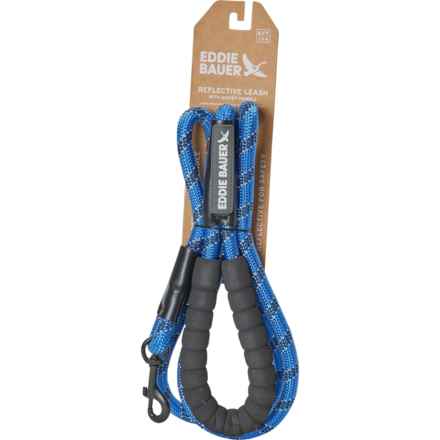 Eddie Bauer Braided Reflective Rope Dog Leash with Foam Handle - 6’ in Aqua Blue