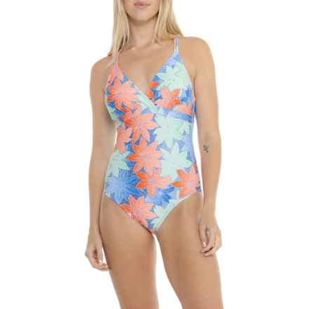 Eddie Bauer Braided Strap One-Piece Swimsuit - UPF 50 in Summer Flower