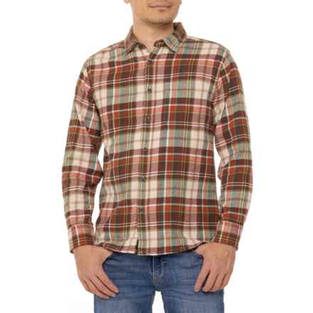 Eddie Bauer Bristol Flannel Shirt - Long Sleeve in Rust Plaid