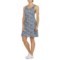 Eddie Bauer Brooklyn Dress - UPF 50+, Shelf Bra, Sleeveless in Ombre Blue Palm Lines