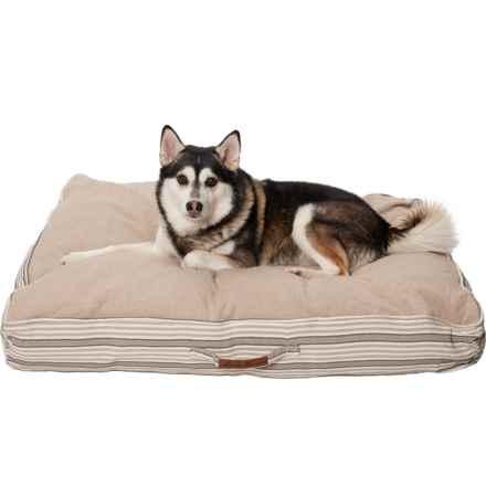 Eddie Bauer Buckner Striped and Boucle Pet Bed - 42x30” in Taupe/Beige