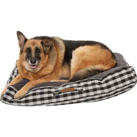 Eddie Bauer Buffalo Check Plaid Rectangle Dog Bed - 42x30” in Gray/Black