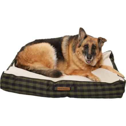 Eddie Bauer Buffalo Check Plaid Rectangle Dog Bed - 42x30” in Green/Black