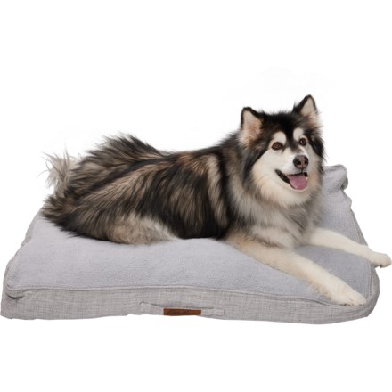Eddie Bauer Canby Sherpa Dog Bed - 42x30” in Light Gray/Gray