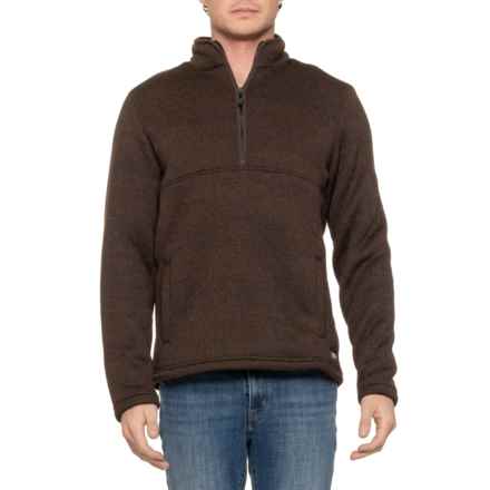 Eddie Bauer Channel Sweater - Zip Neck in H. Coffee Bean