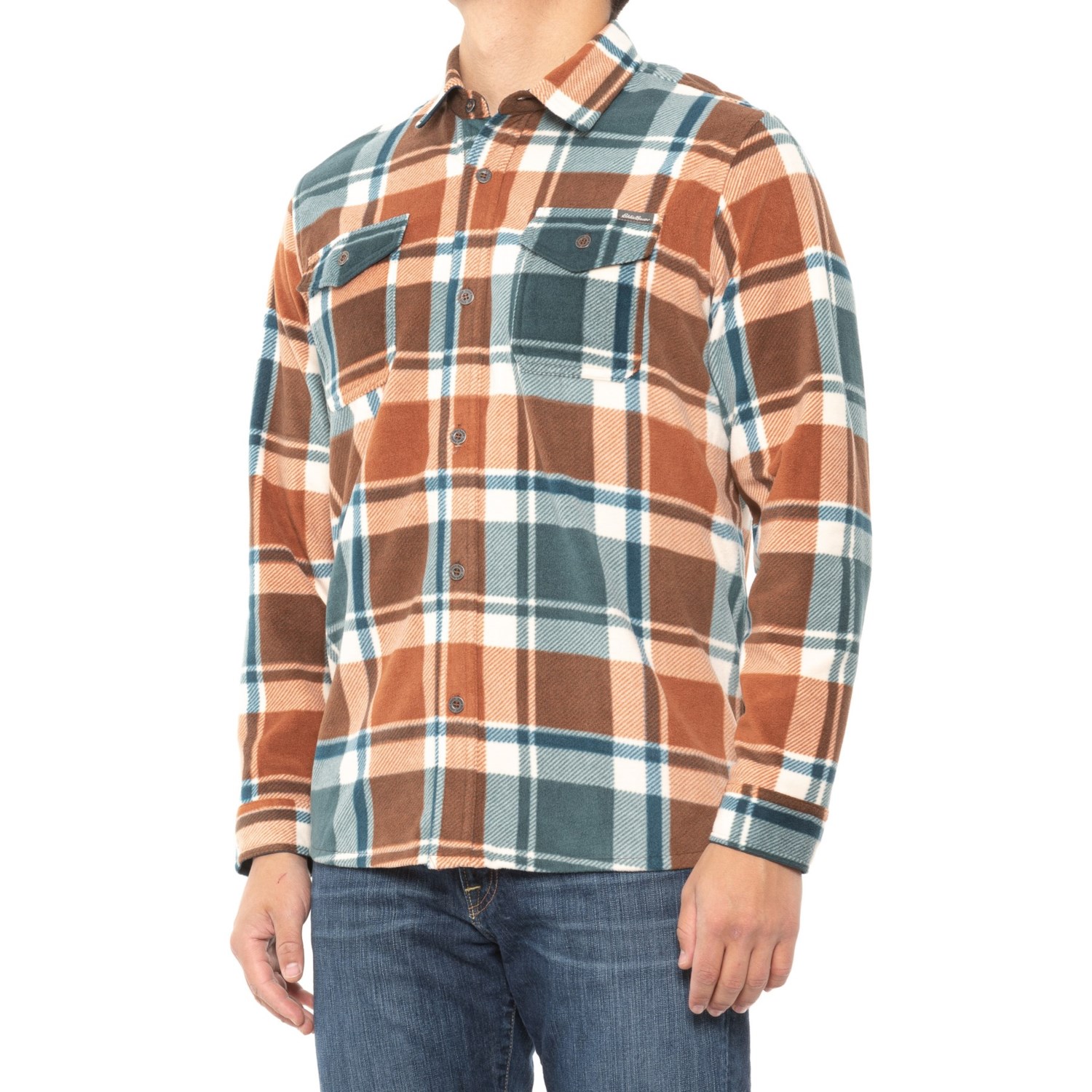 Eddie Bauer Chutes Microfleece Shirt Jacket (For Men) Save 72