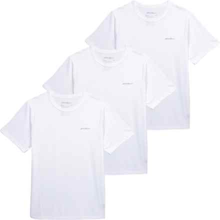 Eddie Bauer Classic Crew Neck Shirt - 3-Pack, Short Sleeve in White