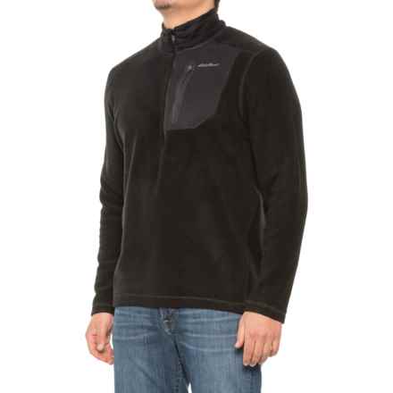 Eddie Bauer Cloud Fleece Shirt - Zip Neck, Long Sleeve in Black