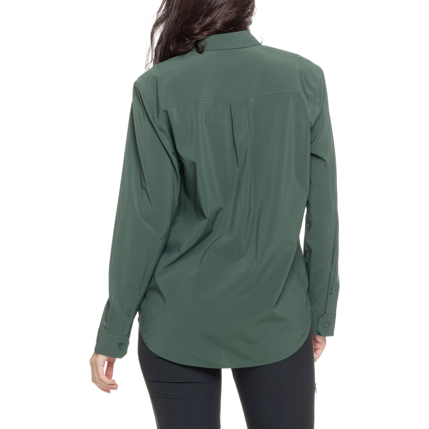 Chemise Femme Eddie Bauer – Vert Col Boutonné – Coton Taille L – Vintage