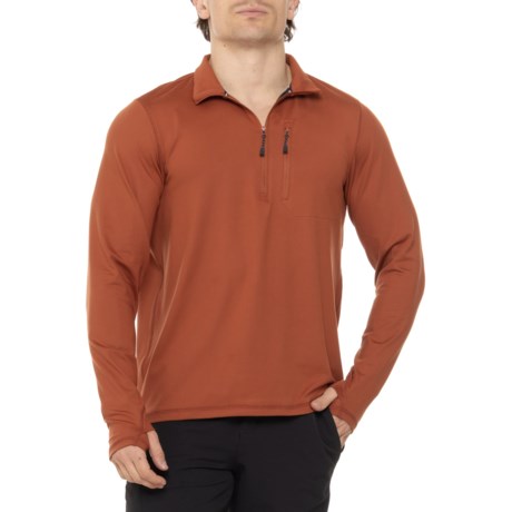 Eddie Bauer Dune Shirt - Zip Neck, Long Sleeve in Arabian Spice