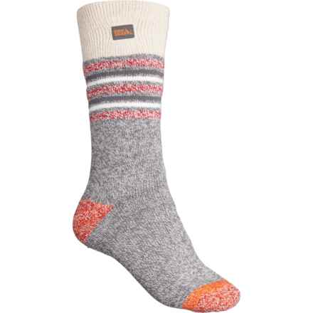 Eddie Bauer Dura Heat Striped Socks - Crew (For Women) in Fashion Gray