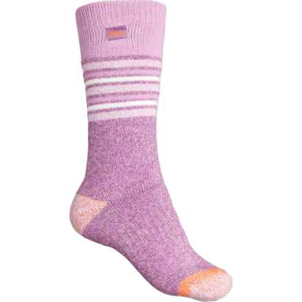 Eddie Bauer Dura Heat Striped Socks - Crew (For Women) in Purple Marl