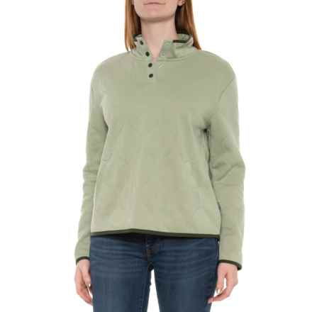 Eddie Bauer Fawn Quilted Shirt - Snap Neck, Long Sleeve in Desert Sage