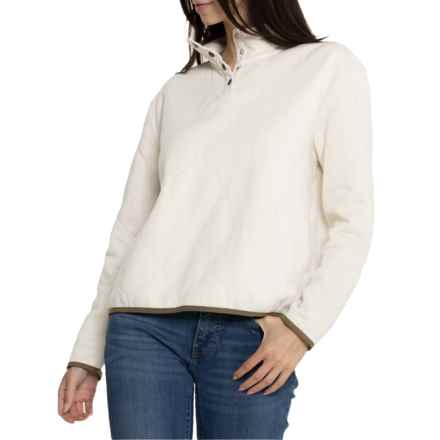 Eddie Bauer Fawn Quilted Shirt - Snap Neck, Long Sleeve in Eggnog