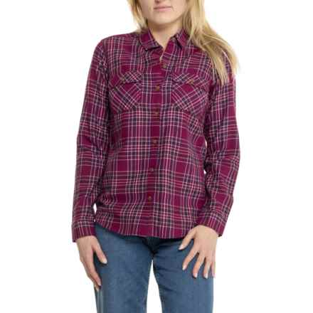 Eddie Bauer Firelight Flannel Shirt - Long Sleeve in Deggplant