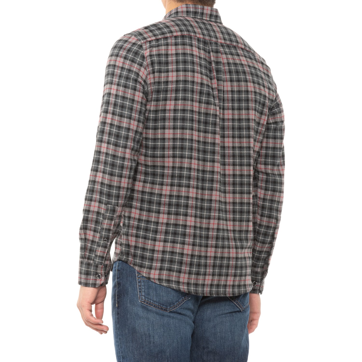 eddie bauer flannel backpack gray