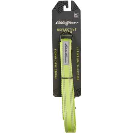 Eddie Bauer Flat Reflective Dog Leash with Assist Handle - 6’ in Lime Green