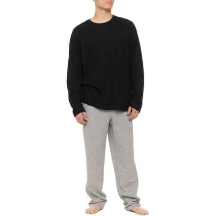 Eddie Bauer Fleece Shirt and Pants Sleep Set - Long Sleeve in Onyx/Grey