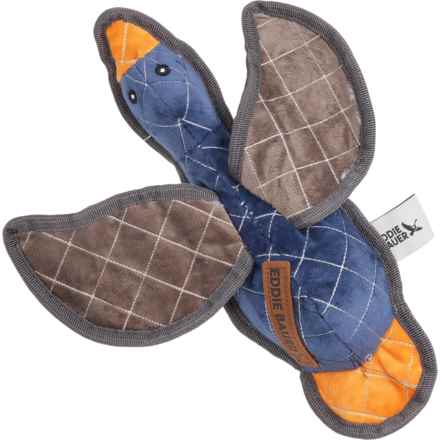 Eddie Bauer Goose Plush Dog Toy - 12”, Squeaker in Navy/Orange/Gray