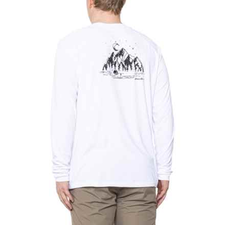 Eddie Bauer Graphic Sun Crew Neck Shirt - UPF 50, Long Sleeve in White Camp