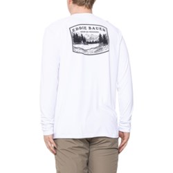 Eddie Bauer Graphic Sun Crew Neck Shirt - UPF 50, Long Sleeve in White Gear