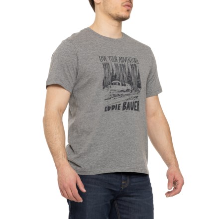 Eddie Bauer Graphics Throwback Camp T-Shirt - Short Sleeve in Heather Gray