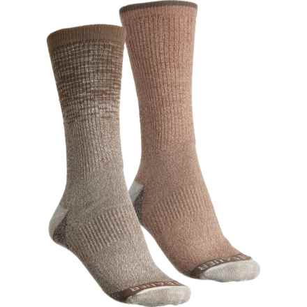 Eddie Bauer Half-Cushion Midweight Socks - 2-Pack, Crew (For Women) in Brown Multi 1