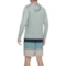 9AMFU_2 Eddie Bauer Heather Hooded Rash Guard and Color-Block Swim Trunks Set - UPF 40-50, Long Sleeve, 7"
